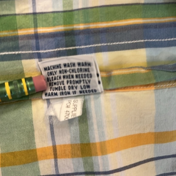 Ralph Lauren Beach Twill Plaid Shirt Short Sleeve Cotton Button Front Pocket XL - Picture 12 of 14